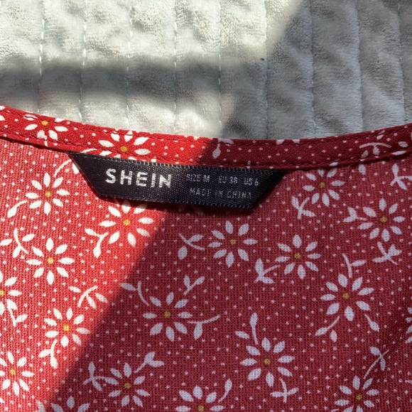 Red Flowery Blouse - Picture 3 of 4